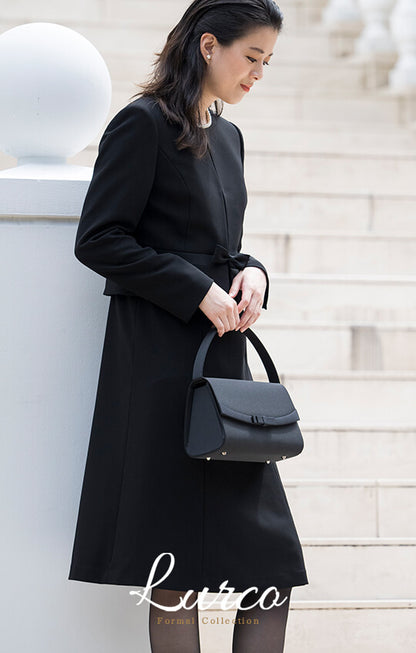 さりげないワンポイントリボン ブラックフォーマルバッグ【95-141014】