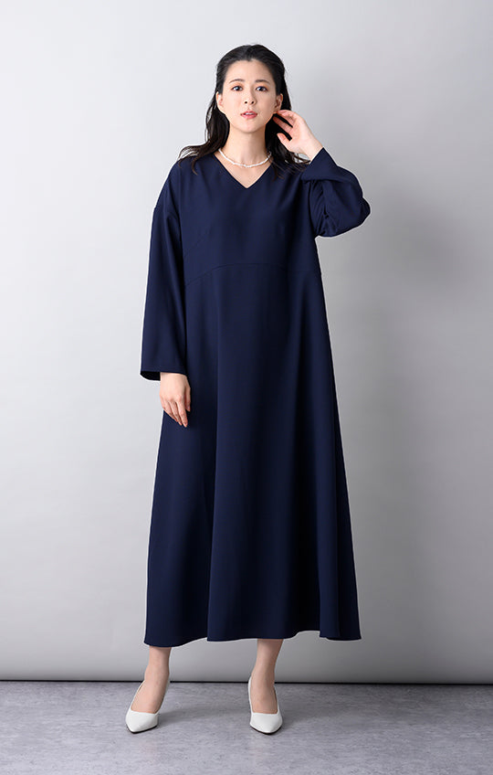 【Formaless Black(フォーマレス ブラック)】セレモニースーツ ワンピース ロング丈 フリーサイズ ネイビーカラー<32-313008>