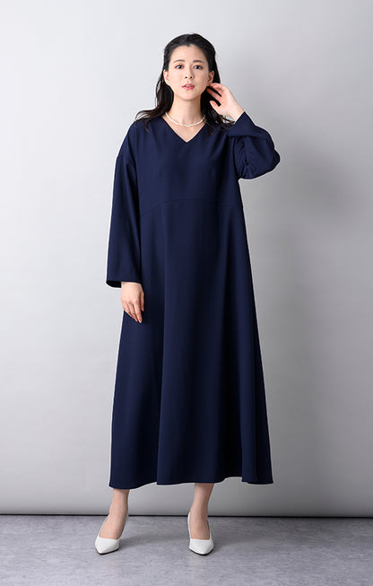 【Formaless Black(フォーマレス ブラック)】セレモニースーツ ワンピース ロング丈 フリーサイズ ネイビーカラー<32-313008>