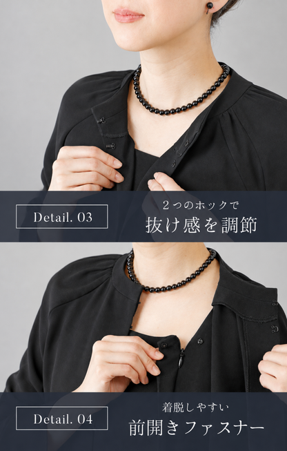 【Formaless Black®(フォーマレス ブラック®)】< 自宅で洗える>アシンメトリーワンピース ブラックフォーマル 洗える ミモレ丈 M･L<56-403005>