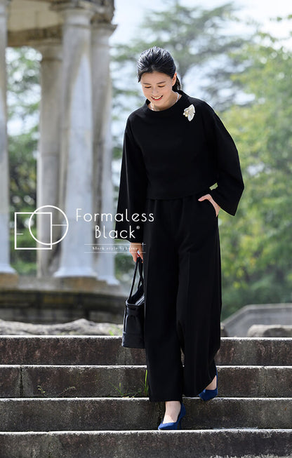 【Formaless Black®(フォーマレス ブラック®)】< 自宅で洗える>2ボトムセットアップ ブラックフォーマル 洗える スカート パンツ フリーサイズ <33-311015>