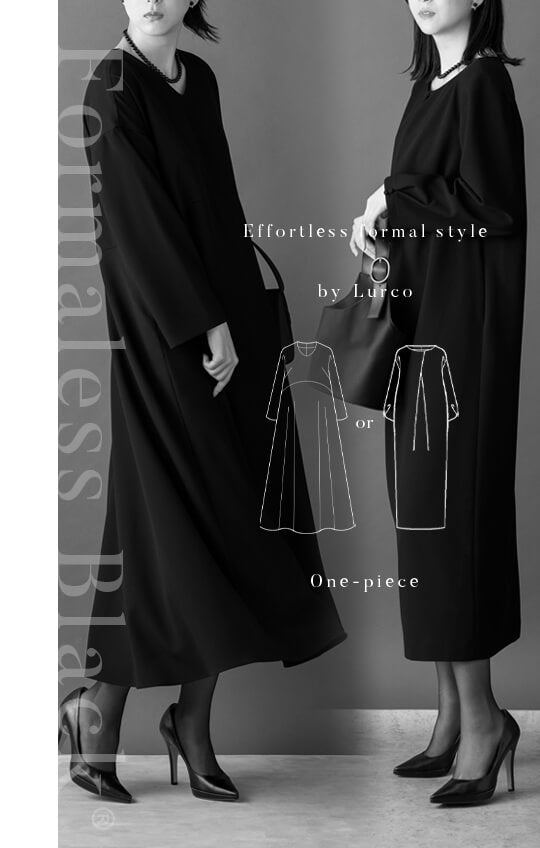 【Formaless Black®(フォーマレス ブラック®)】< 自宅で洗える/選べるデザイン>フレアワンピースorBOXワンピースブラックフォーマル 洗える ロング丈 フリーサイズ <32-313008>