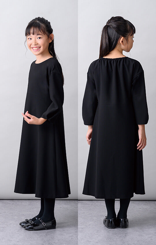 【Formaless Black®(フォーマレス ブラック®)-子供用-】< 自宅で洗える>テントラインワンピース ブラックフォーマル 洗える 100/120/140 <33-313013>