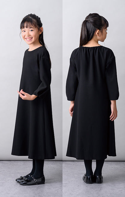 【Formaless Black®(フォーマレス ブラック®)-子供用-】< 自宅で洗える>テントラインワンピース ブラックフォーマル 洗える 100/120/140 <33-313013>