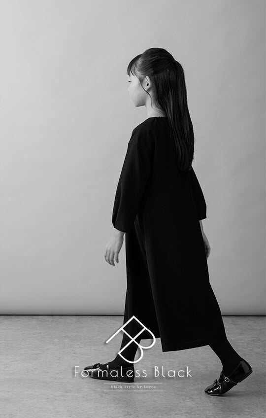 【Formaless Black®(フォーマレス ブラック®)-子供用-】< 自宅で洗える>テントラインワンピース ブラックフォーマル 洗える 100/120/140 <33-313013>