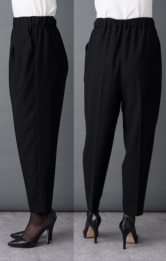【Formaless Black®(フォーマレス ブラック®)】< 自宅で洗える> ケープデザインパンツスーツ ブラックフォーマル 洗える テーパードパンツ 9･11号/M･L <54-321023>
