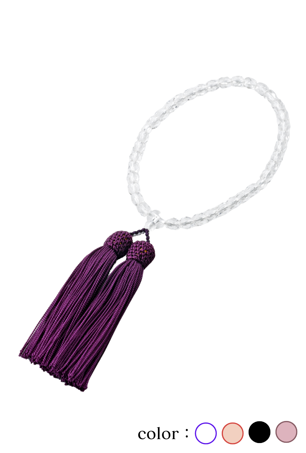 落ち着いた彩りと輝き 切子ガラスのフォーマル念珠【95-798015】