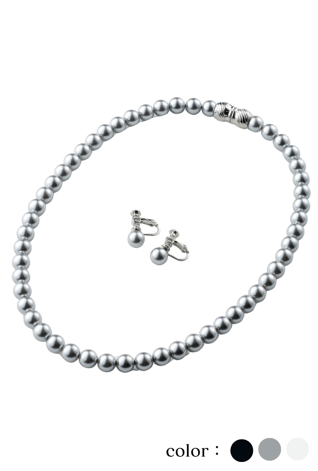 【選べるカラー/選べるサイズ】日本製ガラスパールネックレス＜7098007＞